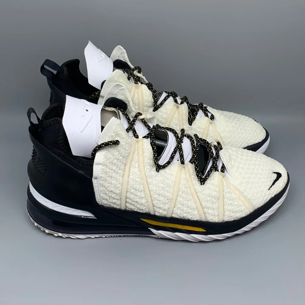 Nike LeBron 18 Black White Basketball Shoes CQ9283-100‎ Men’s Sz 13.5